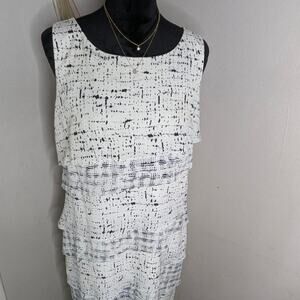 Ann Taylor white and black dress